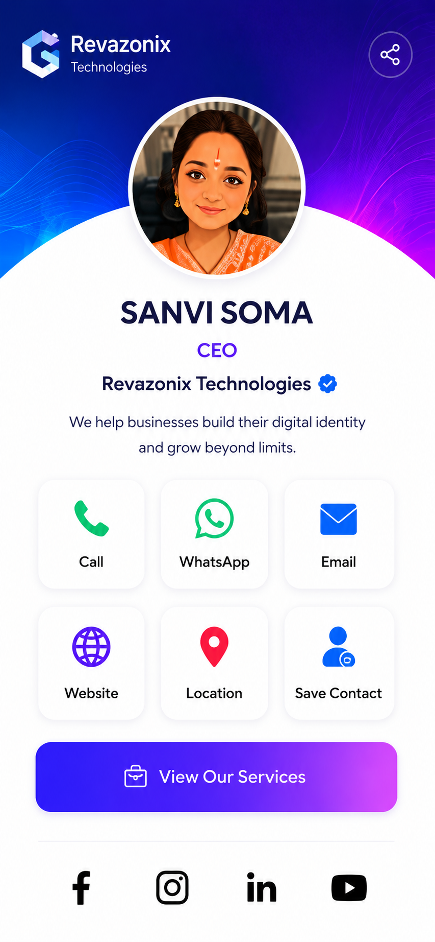 Corporate theme digital business card
