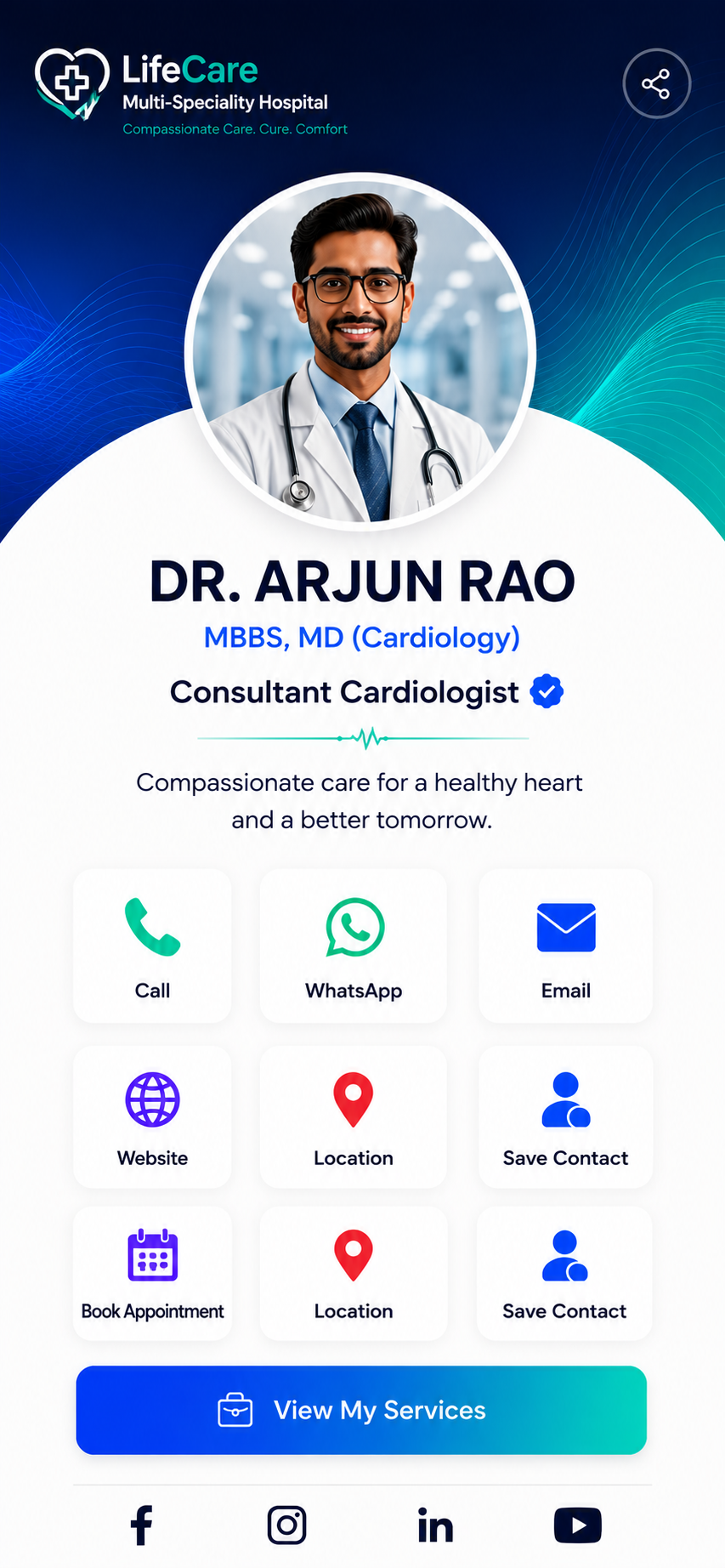 Doctor theme digital business card